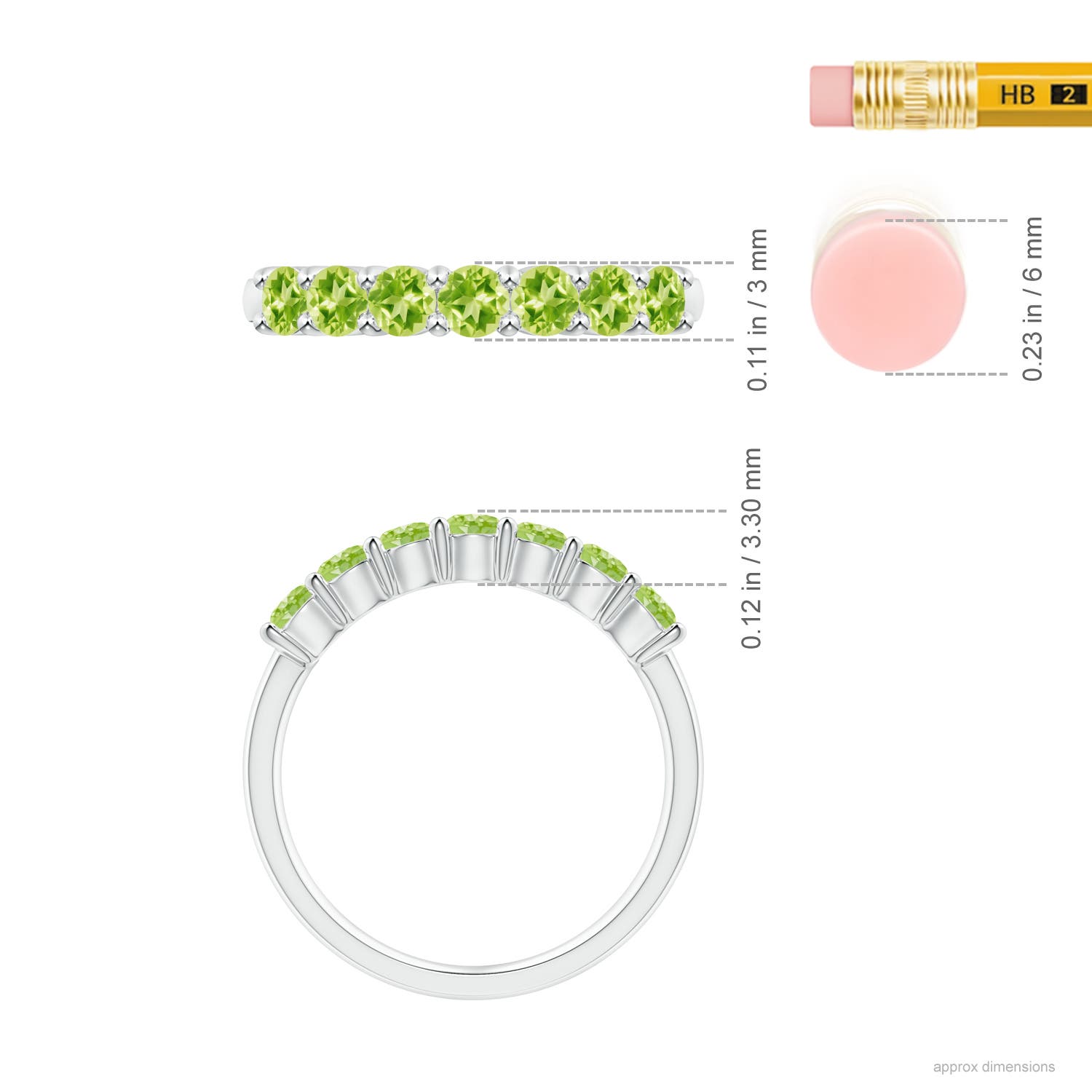 AAAA - Peridot / 0.84 CT / 14 KT White Gold