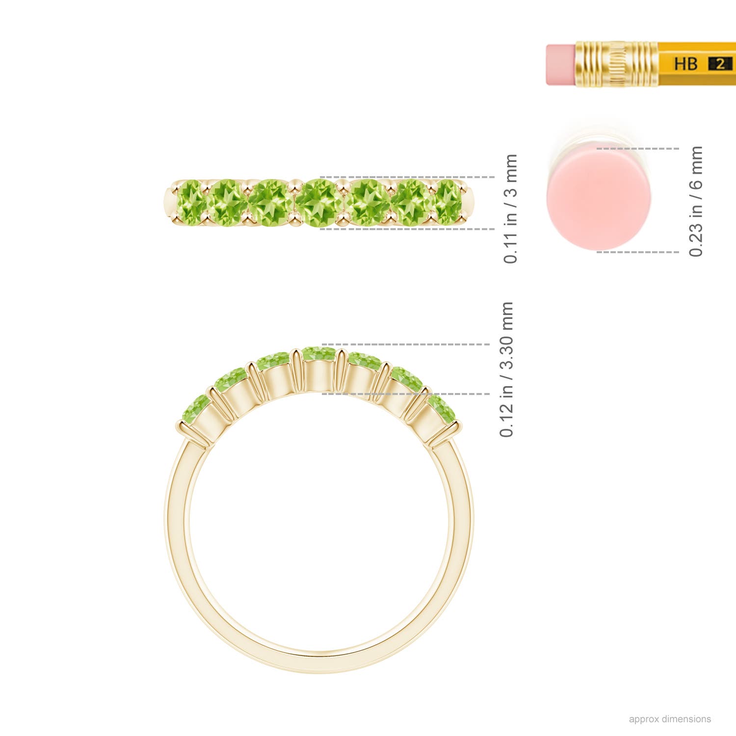 AAAA - Peridot / 0.84 CT / 14 KT Yellow Gold