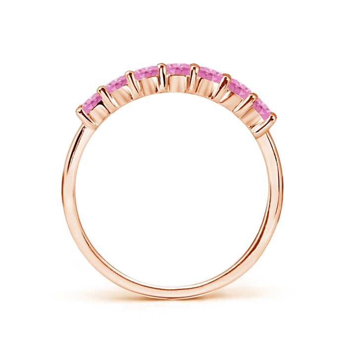 2.5mm A Half Eternity Seven Stone Pink Sapphire Wedding Band in Rose Gold product image