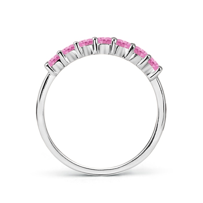 2.5mm A Half Eternity Seven Stone Pink Sapphire Wedding Band in White Gold product image
