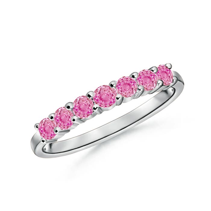 AA - Pink Sapphire / 0.6 CT / 14 KT White Gold