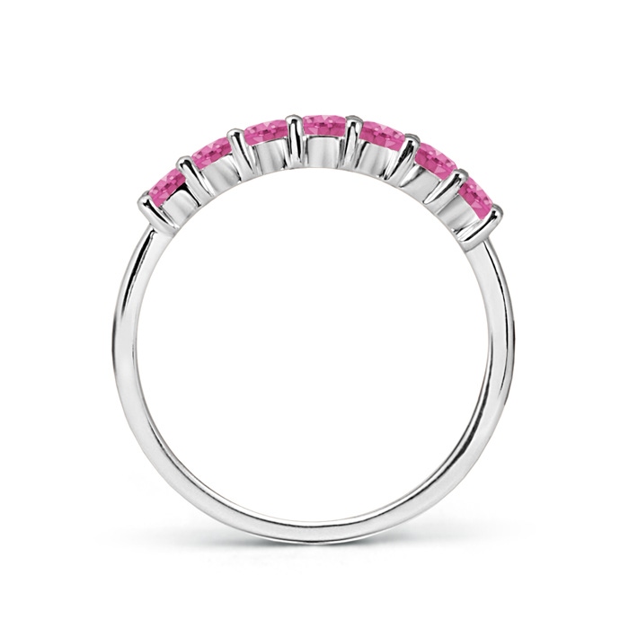 2.5mm AAA Half Eternity Seven Stone Pink Sapphire Wedding Band in White Gold product image