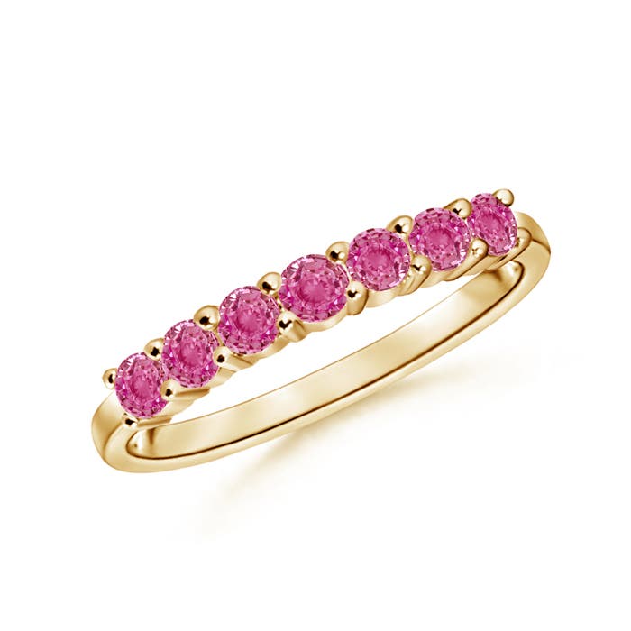 AAA - Pink Sapphire / 0.6 CT / 14 KT Yellow Gold