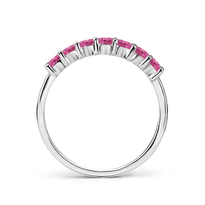 2.5mm AAAA Half Eternity Seven Stone Pink Sapphire Wedding Band in P950 Platinum product image