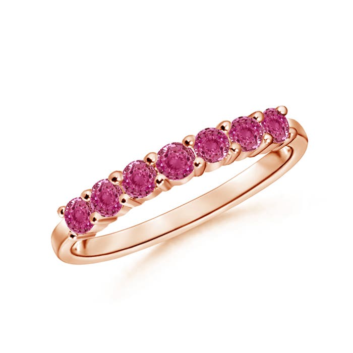 AAAA - Pink Sapphire / 0.6 CT / 14 KT Rose Gold