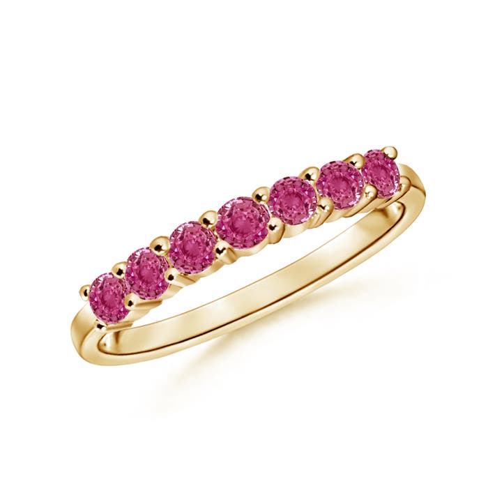 AAAA - Pink Sapphire / 0.6 CT / 14 KT Yellow Gold