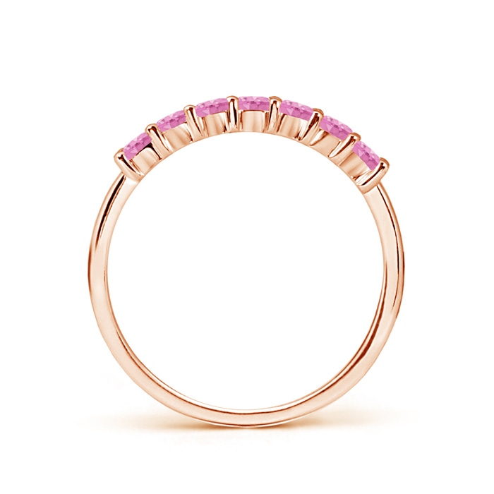 2mm A Half Eternity Seven Stone Pink Sapphire Wedding Band in Rose Gold product image
