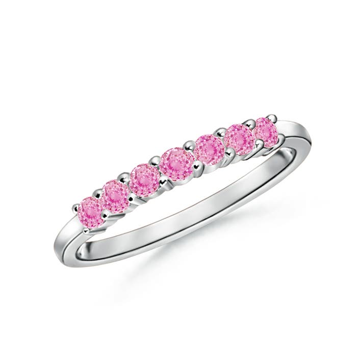 A - Pink Sapphire / 0.28 CT / 14 KT White Gold