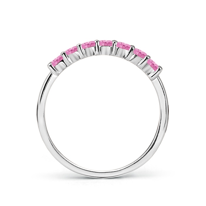 2mm A Half Eternity Seven Stone Pink Sapphire Wedding Band in White Gold product image