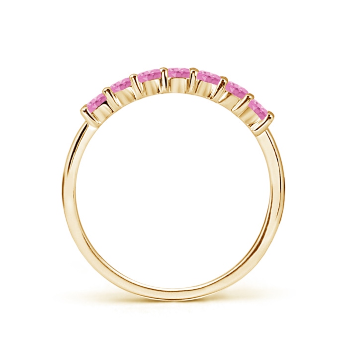 2mm A Half Eternity Seven Stone Pink Sapphire Wedding Band in Yellow Gold product image
