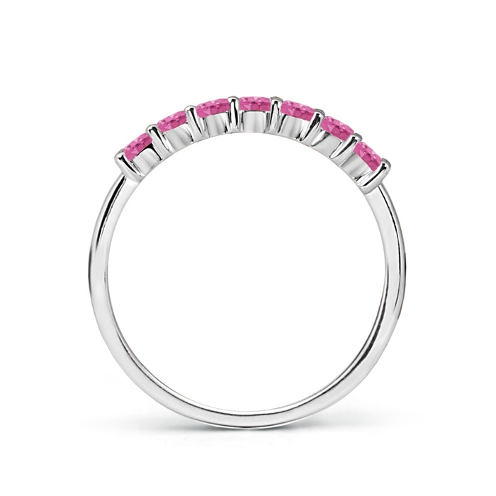 2mm AAA Half Eternity Seven Stone Pink Sapphire Wedding Band in P950 Platinum product image