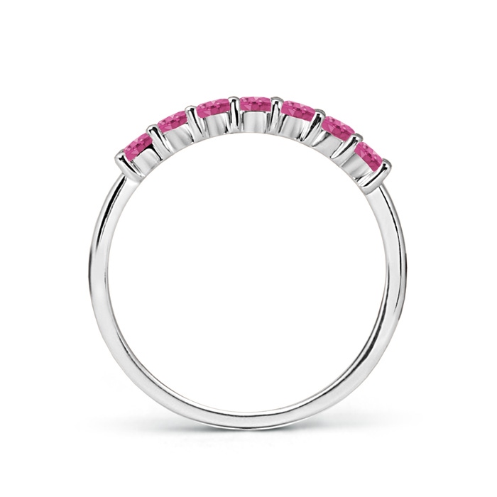 2mm AAAA Half Eternity Seven Stone Pink Sapphire Wedding Band in P950 Platinum product image