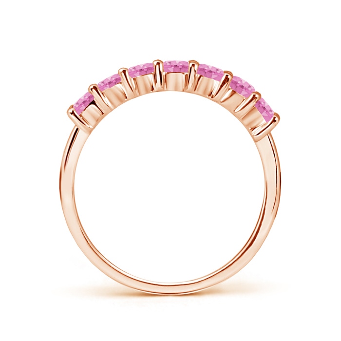 3mm A Half Eternity Seven Stone Pink Sapphire Wedding Band in Rose Gold product image