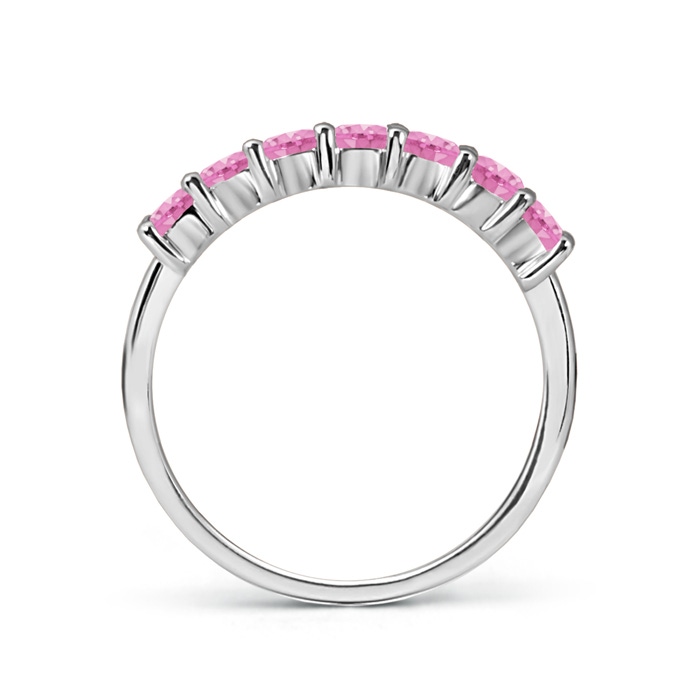 3mm A Half Eternity Seven Stone Pink Sapphire Wedding Band in White Gold product image