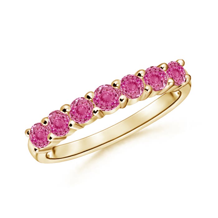 AAA - Pink Sapphire / 0.98 CT / 14 KT Yellow Gold