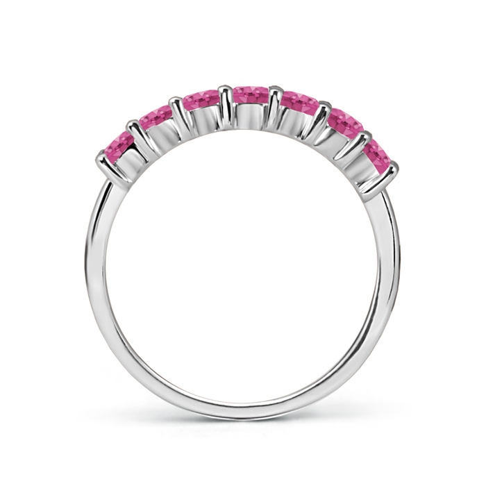 3mm AAAA Half Eternity Seven Stone Pink Sapphire Wedding Band in P950 Platinum product image