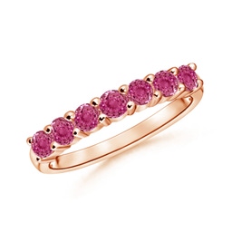 Non Eternity Rose Gold Pink Sapphire Rings