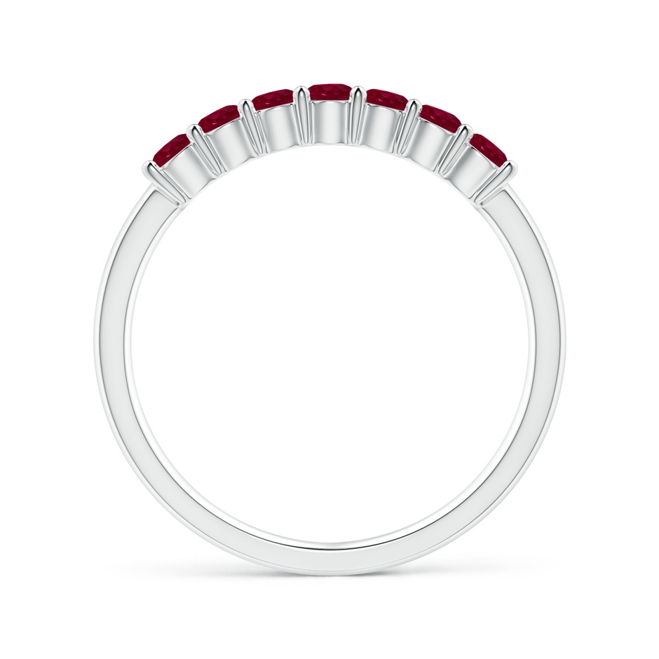 2.5mm A Half Eternity Seven Stone Ruby Wedding Band in P950 Platinum side-1