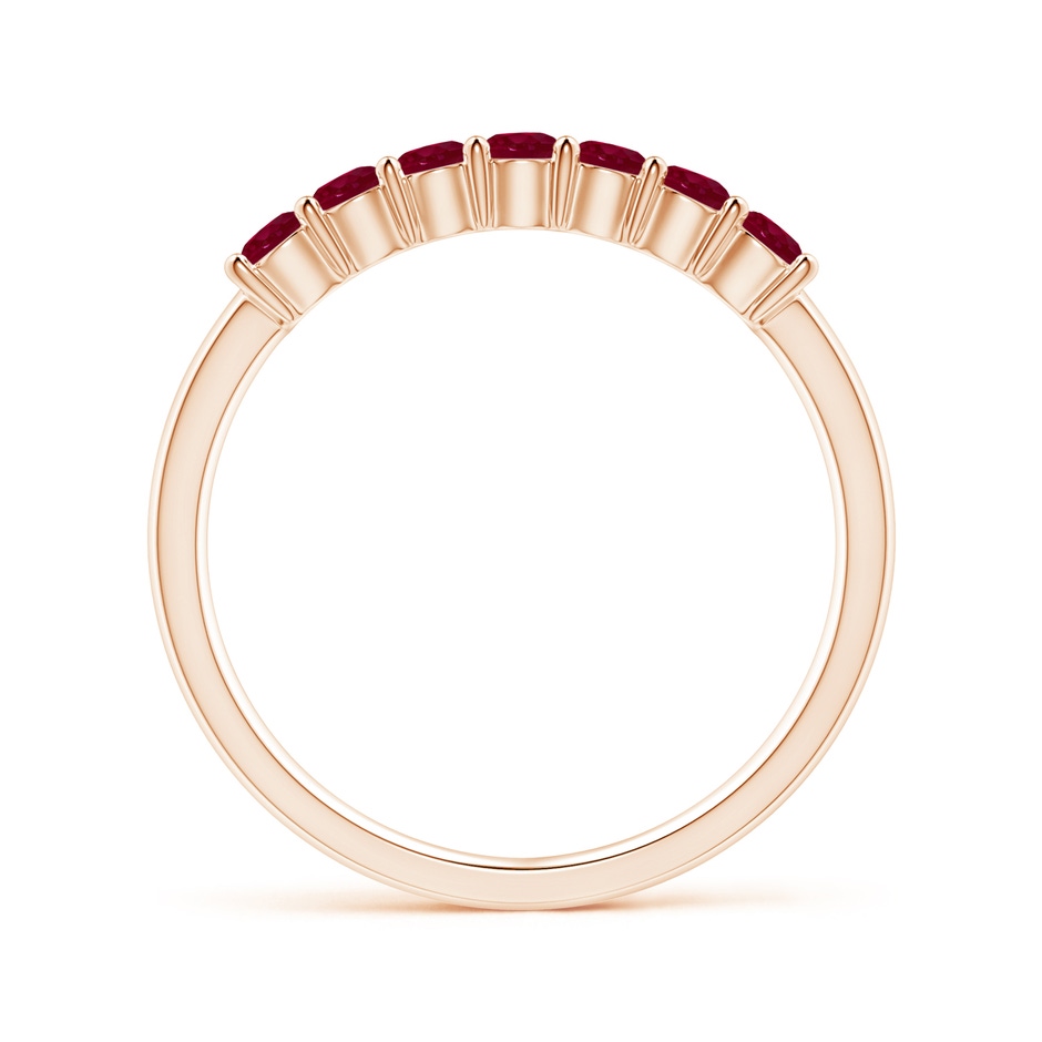 2.5mm A Half Eternity Seven Stone Ruby Wedding Band in Rose Gold side-1