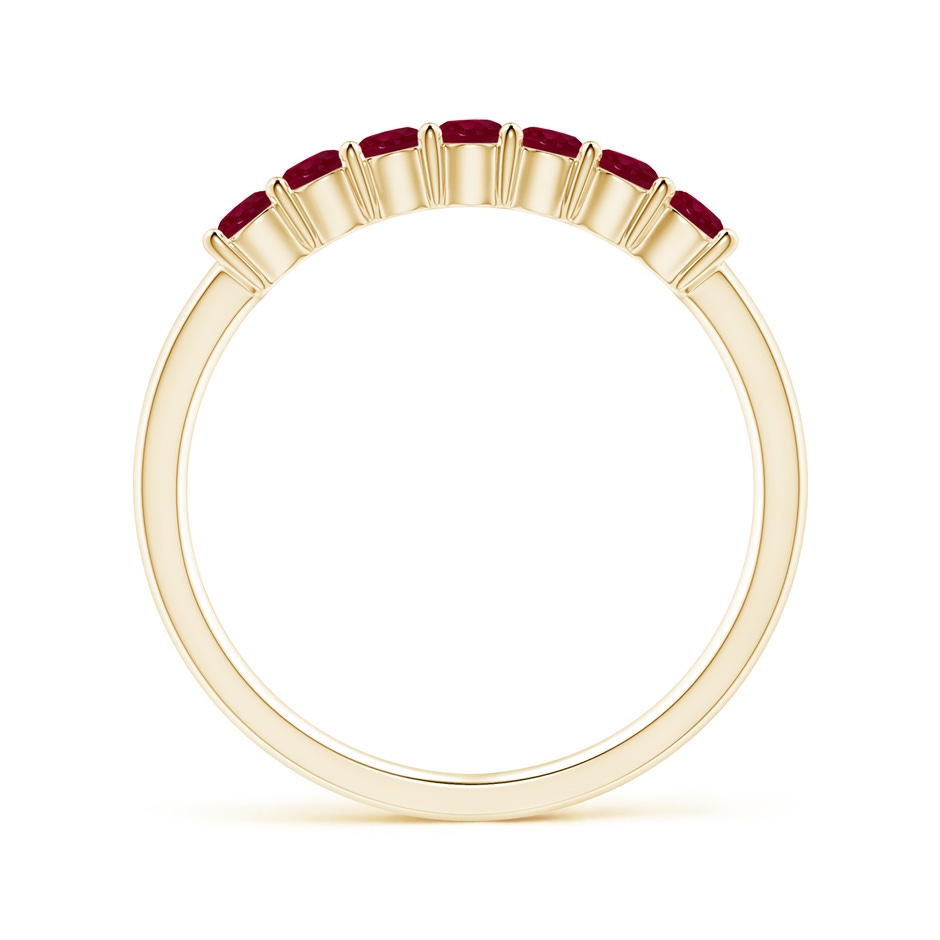 2.5mm A Half Eternity Seven Stone Ruby Wedding Band in Yellow Gold side-1