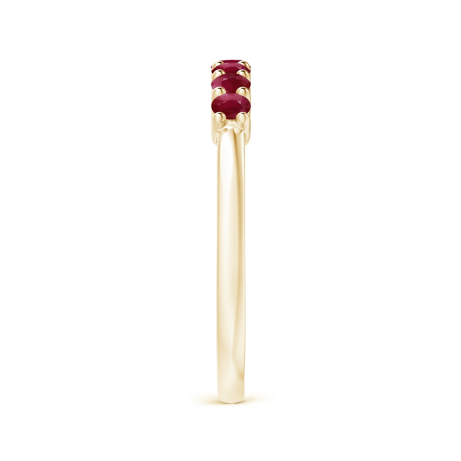 2.5mm A Half Eternity Seven Stone Ruby Wedding Band in Yellow Gold side-2