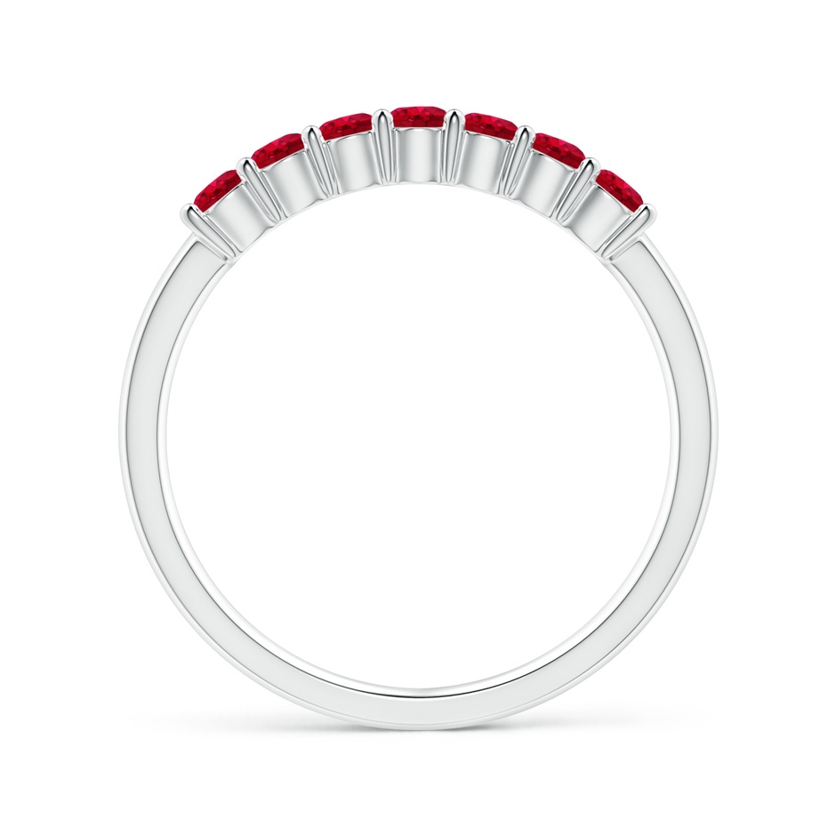 2.5mm AAA Half Eternity Seven Stone Ruby Wedding Band in White Gold side-1