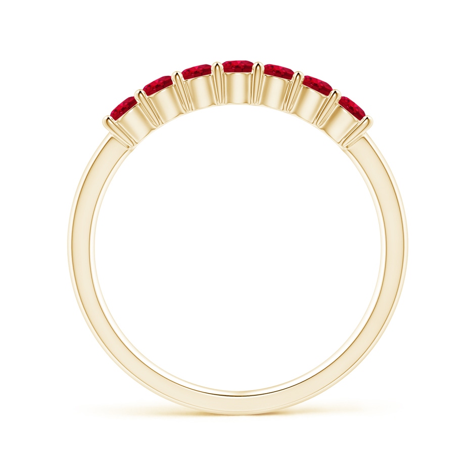 2.5mm AAA Half Eternity Seven Stone Ruby Wedding Band in Yellow Gold side-1