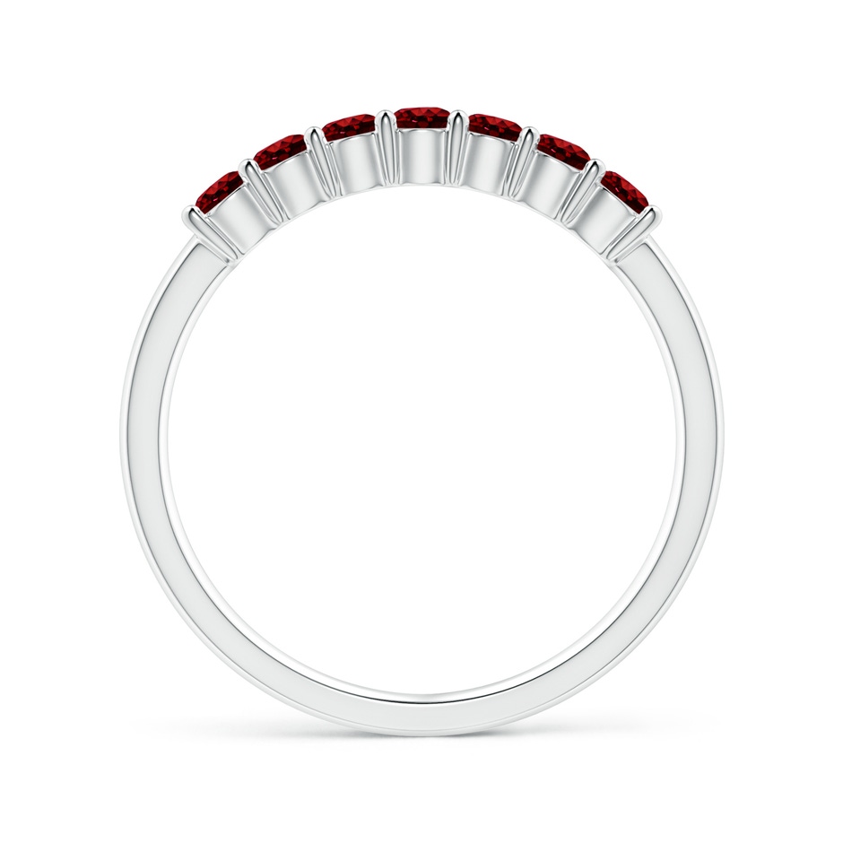 2.5mm AAAA Half Eternity Seven Stone Ruby Wedding Band in P950 Platinum side-1