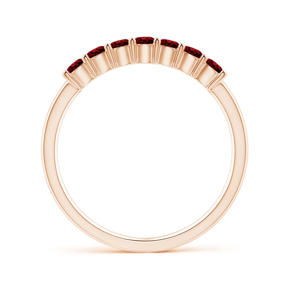 2.5mm AAAA Half Eternity Seven Stone Ruby Wedding Band in Rose Gold side-1