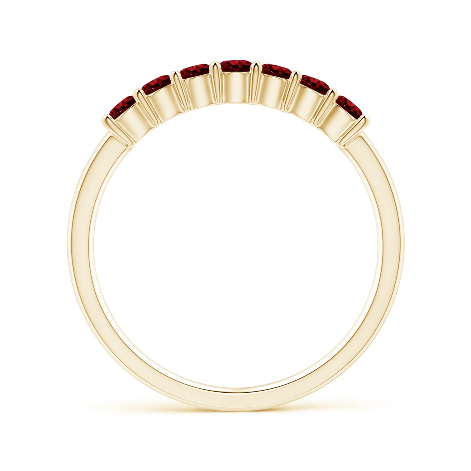 2.5mm AAAA Half Eternity Seven Stone Ruby Wedding Band in Yellow Gold side-1