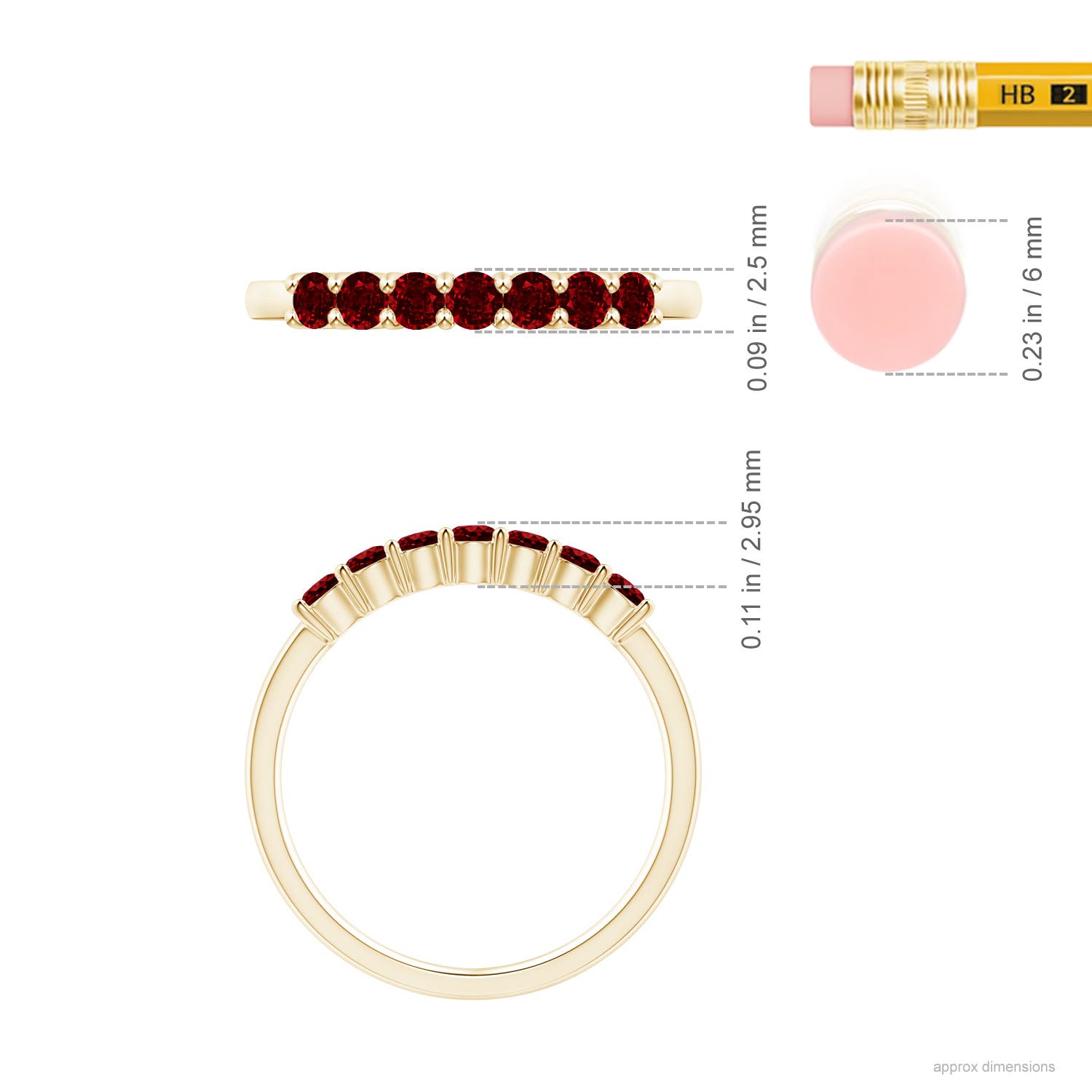 AAAA - Ruby / 0.63 CT / 14 KT Yellow Gold