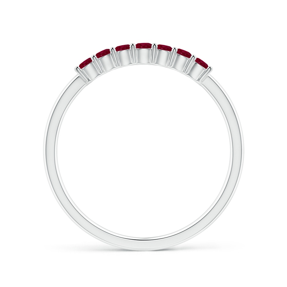 2mm A Half Eternity Seven Stone Ruby Wedding Band in P950 Platinum side-1