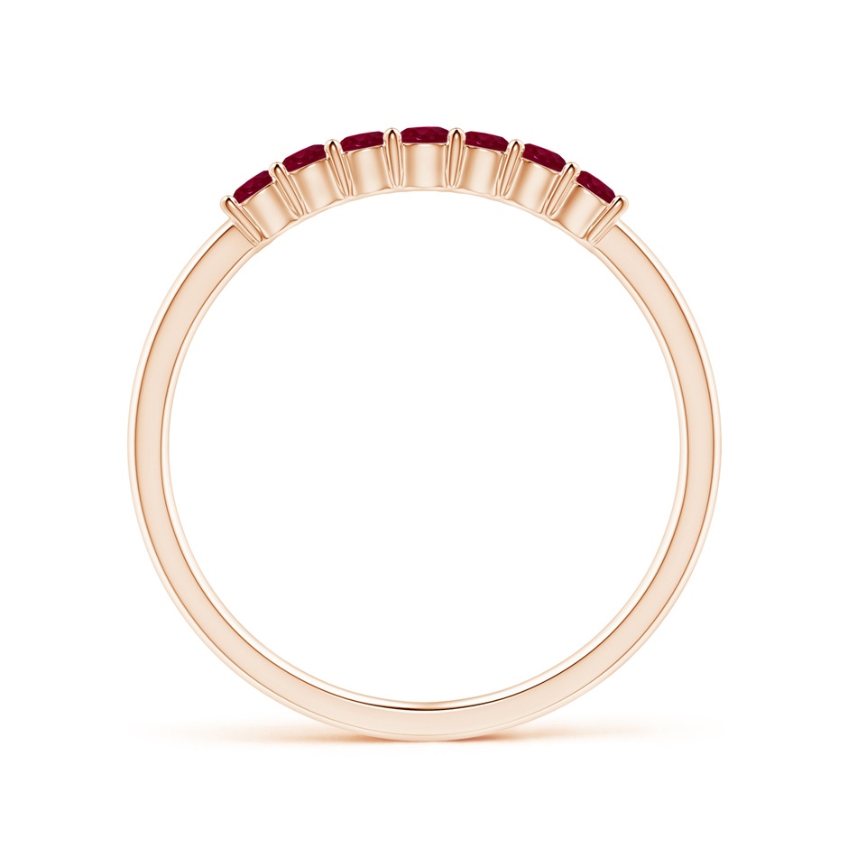 2mm A Half Eternity Seven Stone Ruby Wedding Band in Rose Gold side-1