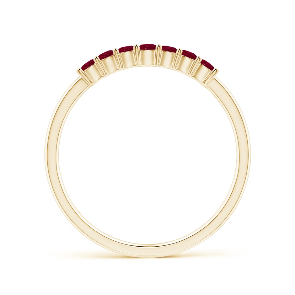2mm A Half Eternity Seven Stone Ruby Wedding Band in Yellow Gold side-1