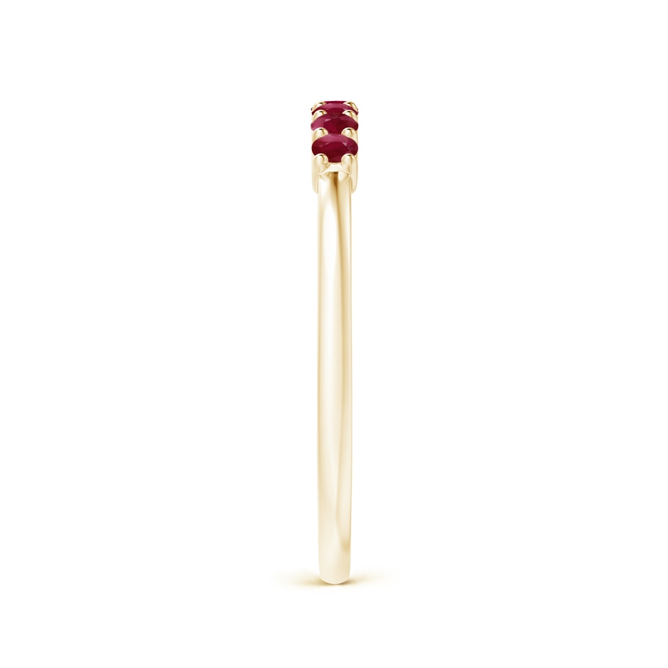 2mm A Half Eternity Seven Stone Ruby Wedding Band in Yellow Gold side-2