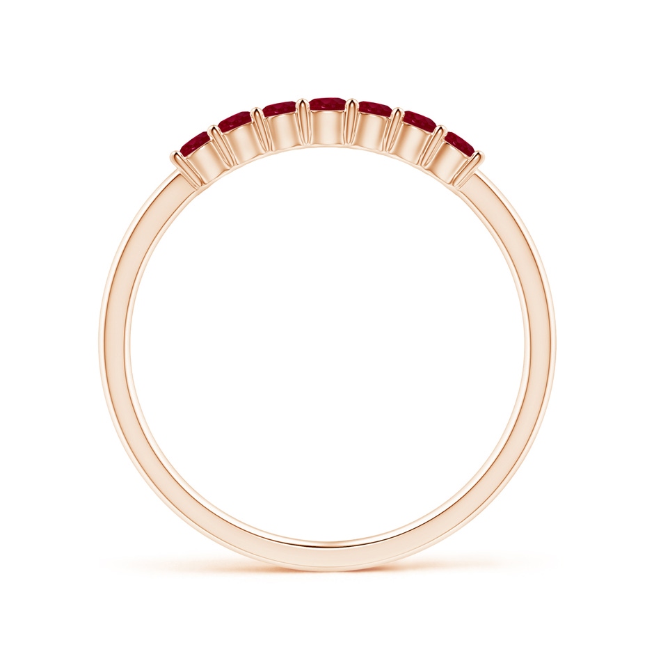 2mm AA Half Eternity Seven Stone Ruby Wedding Band in Rose Gold side-1