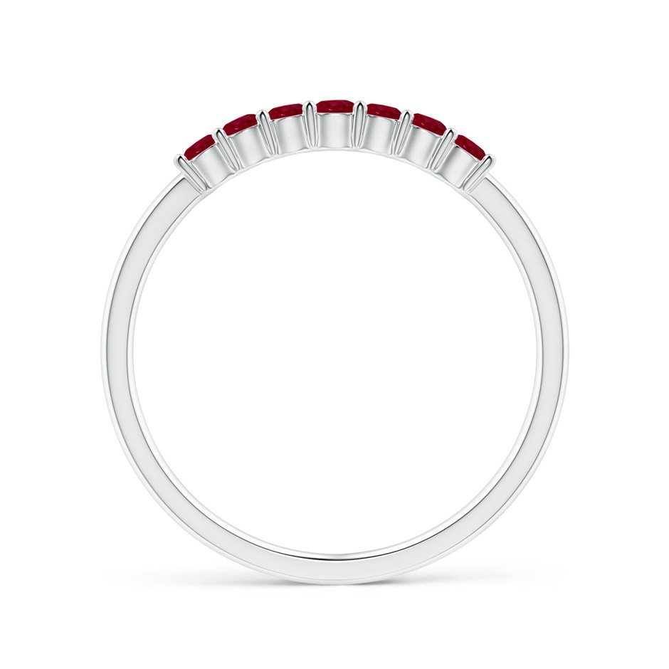 2mm AA Half Eternity Seven Stone Ruby Wedding Band in White Gold side-1