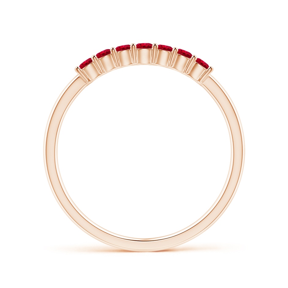 2mm AAA Half Eternity Seven Stone Ruby Wedding Band in Rose Gold side-1