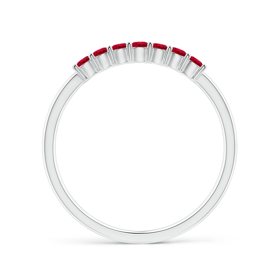 2mm AAA Half Eternity Seven Stone Ruby Wedding Band in S999 Silver side-1