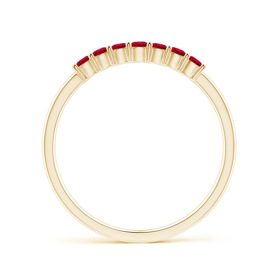 2mm AAA Half Eternity Seven Stone Ruby Wedding Band in Yellow Gold side-1