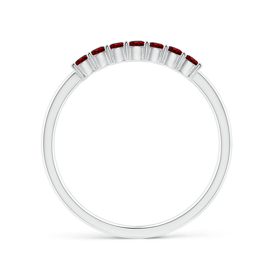 2mm AAAA Half Eternity Seven Stone Ruby Wedding Band in White Gold side-1