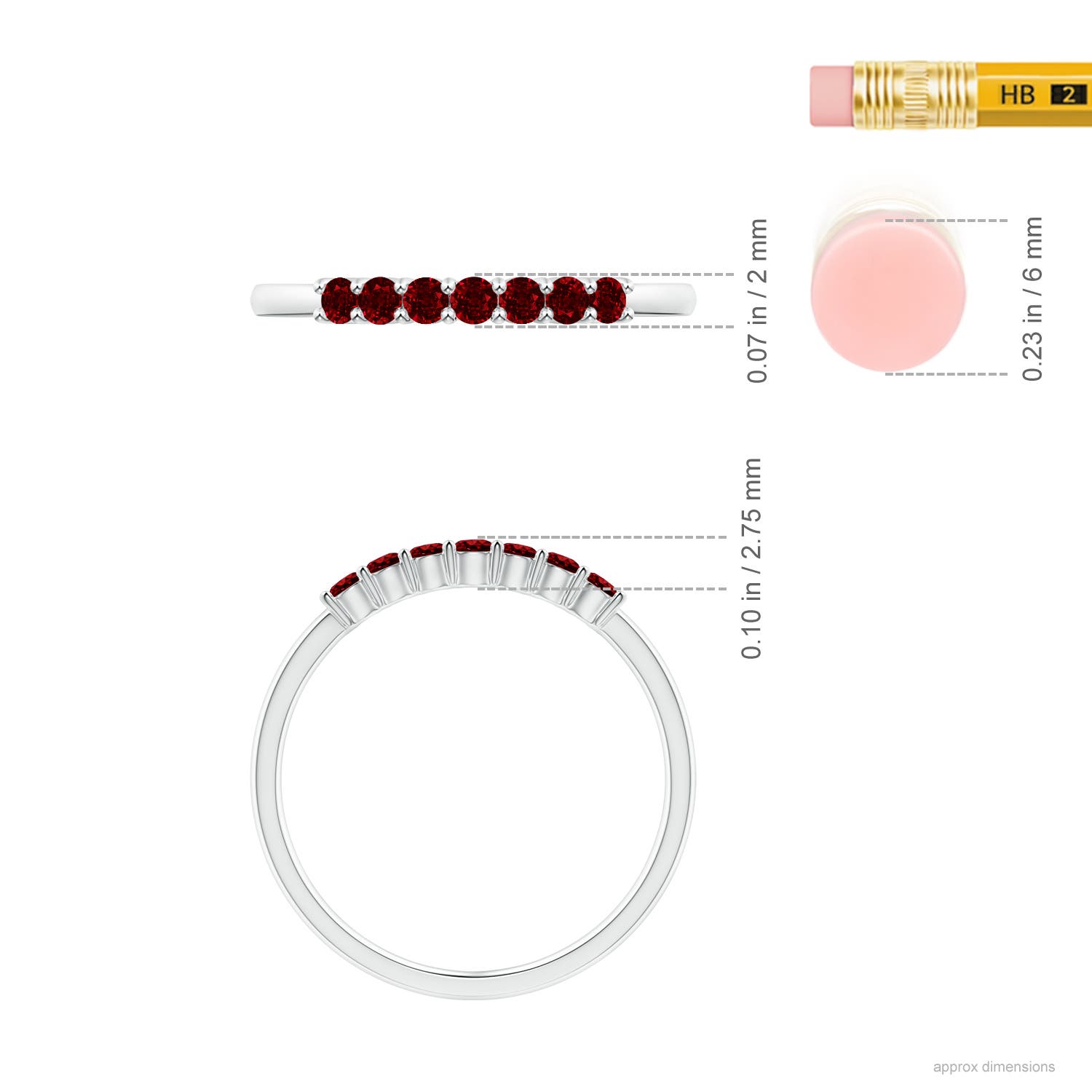 AAAA - Ruby / 0.35 CT / 14 KT White Gold