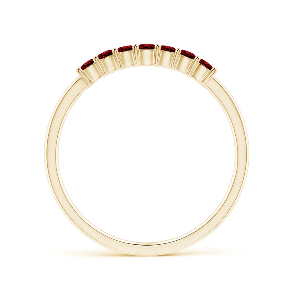 2mm AAAA Half Eternity Seven Stone Ruby Wedding Band in Yellow Gold side-1