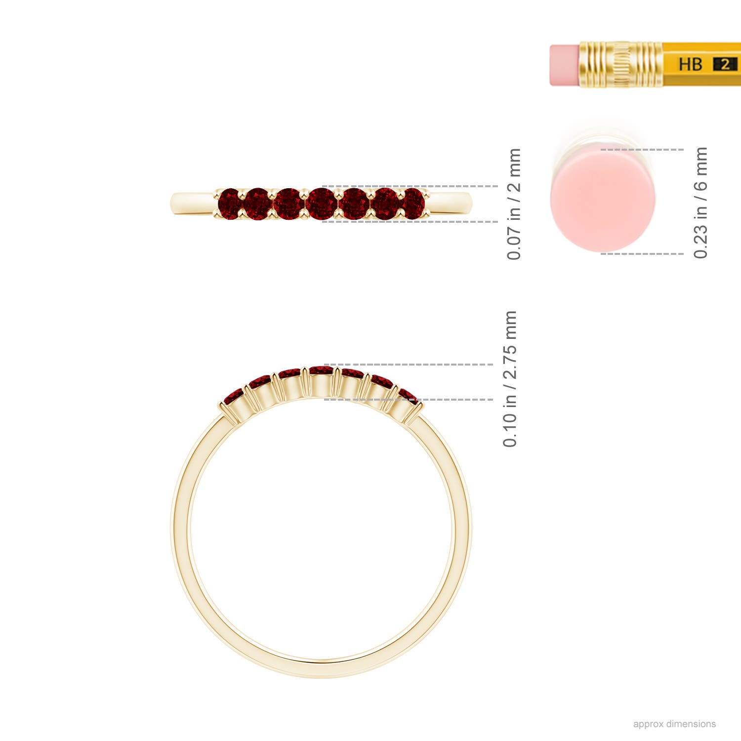 AAAA - Ruby / 0.35 CT / 14 KT Yellow Gold