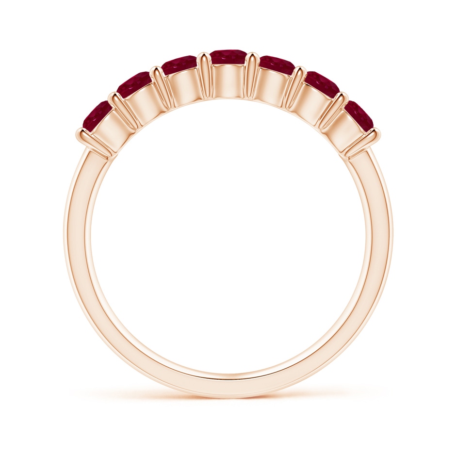 3mm A Half Eternity Seven Stone Ruby Wedding Band in Rose Gold side-1