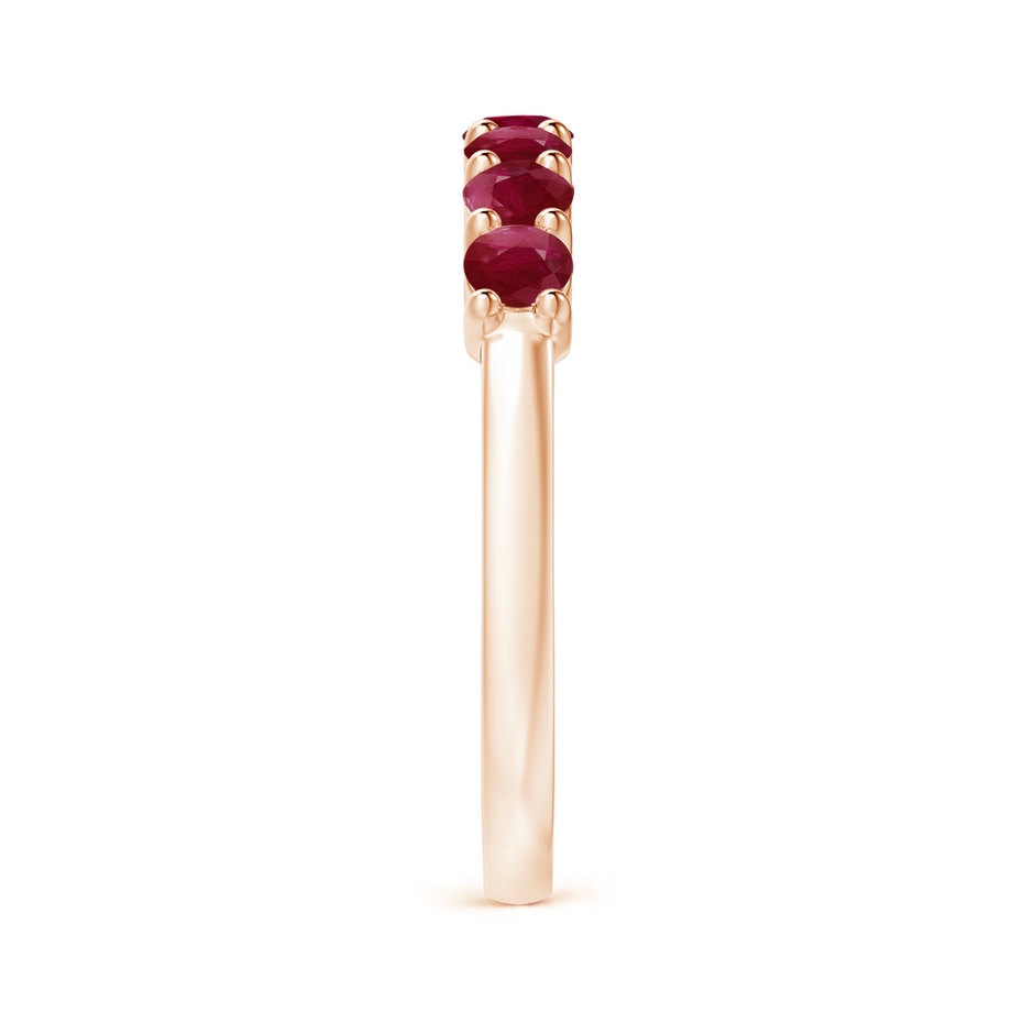 3mm A Half Eternity Seven Stone Ruby Wedding Band in Rose Gold side-2