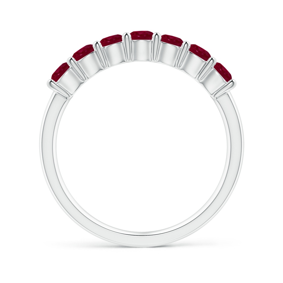3mm A Half Eternity Seven Stone Ruby Wedding Band in White Gold side-1