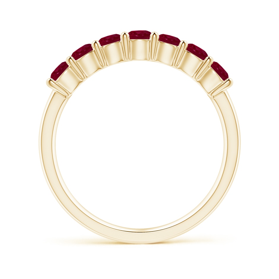 3mm A Half Eternity Seven Stone Ruby Wedding Band in Yellow Gold side-1