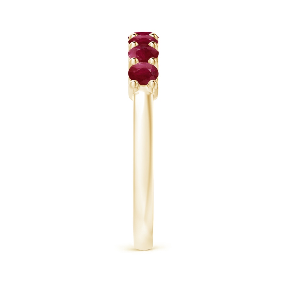 3mm A Half Eternity Seven Stone Ruby Wedding Band in Yellow Gold side-2