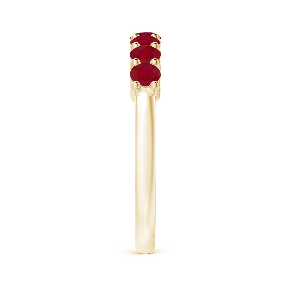 3mm AA Half Eternity Seven Stone Ruby Wedding Band in Yellow Gold side-2